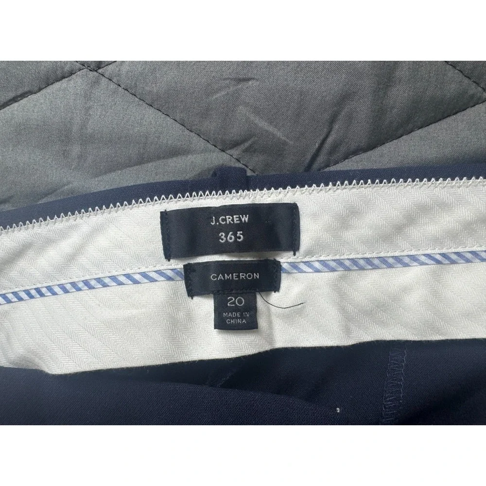 J.Crew 365 Cameron Dress Pants Womens 20 Blue Flat Front Straight Leg Outdoor